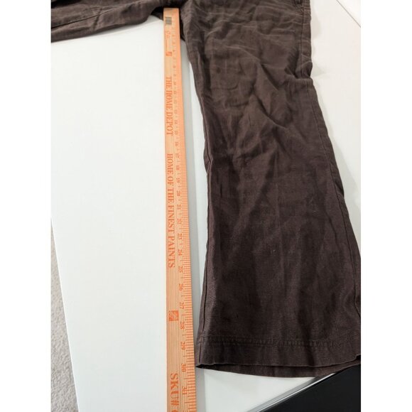 Eddie Bauer 100% Linen Pants Womens Size 14 Brown Casual Straight Leg Pockets - Picture 11 of 12